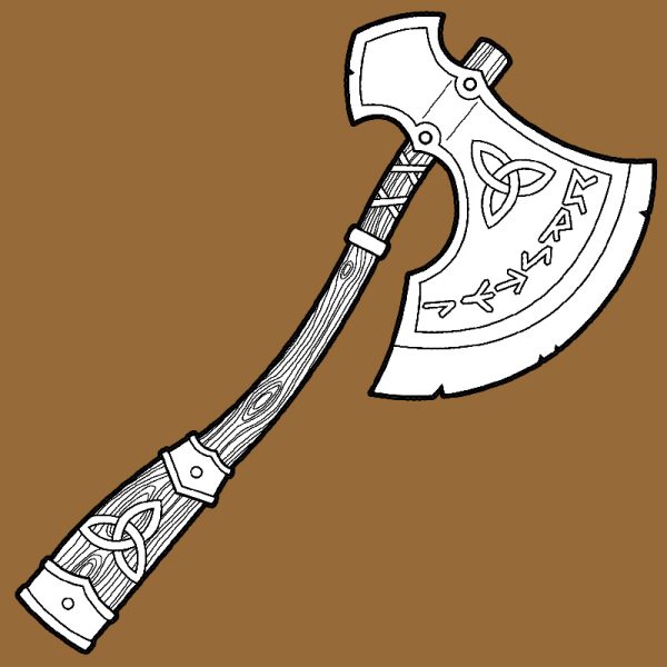 viking axe drawing